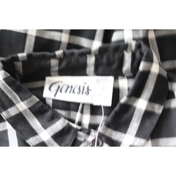 Genesis Plaid Blouse Women's S Black & White Shirt NWT - Picture 4 of 5